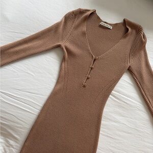 Elegant Abercrombie Ribbed Knit Dress, XS